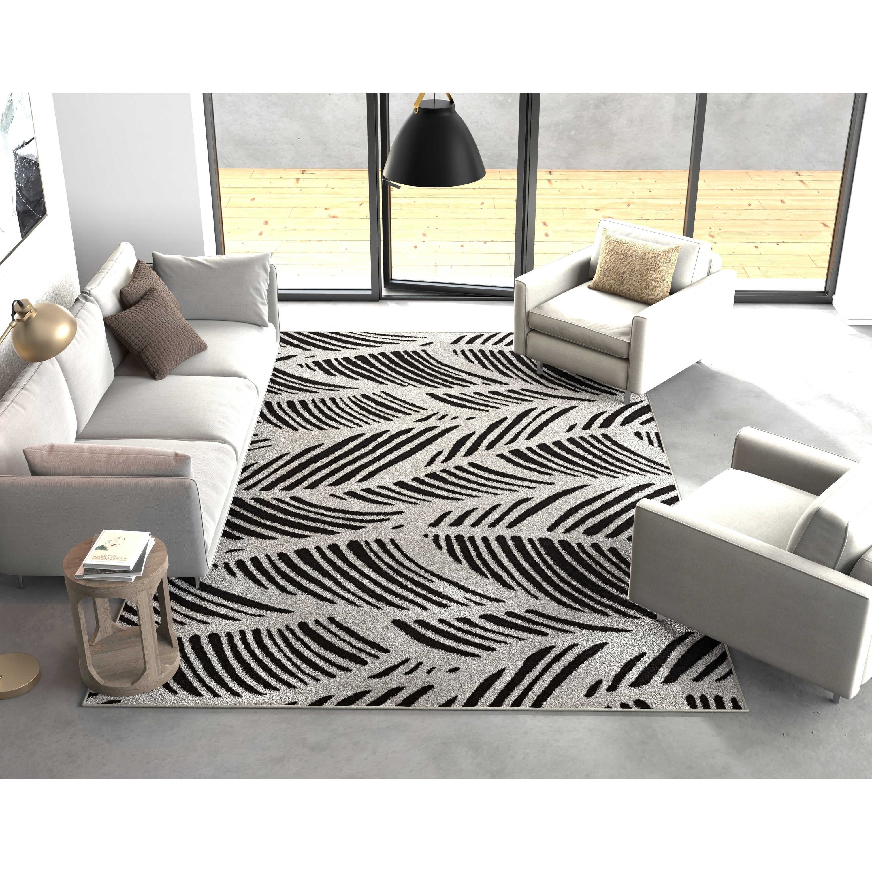 Havenside Home Ophenia Tropical Leaves Outdoor Rug