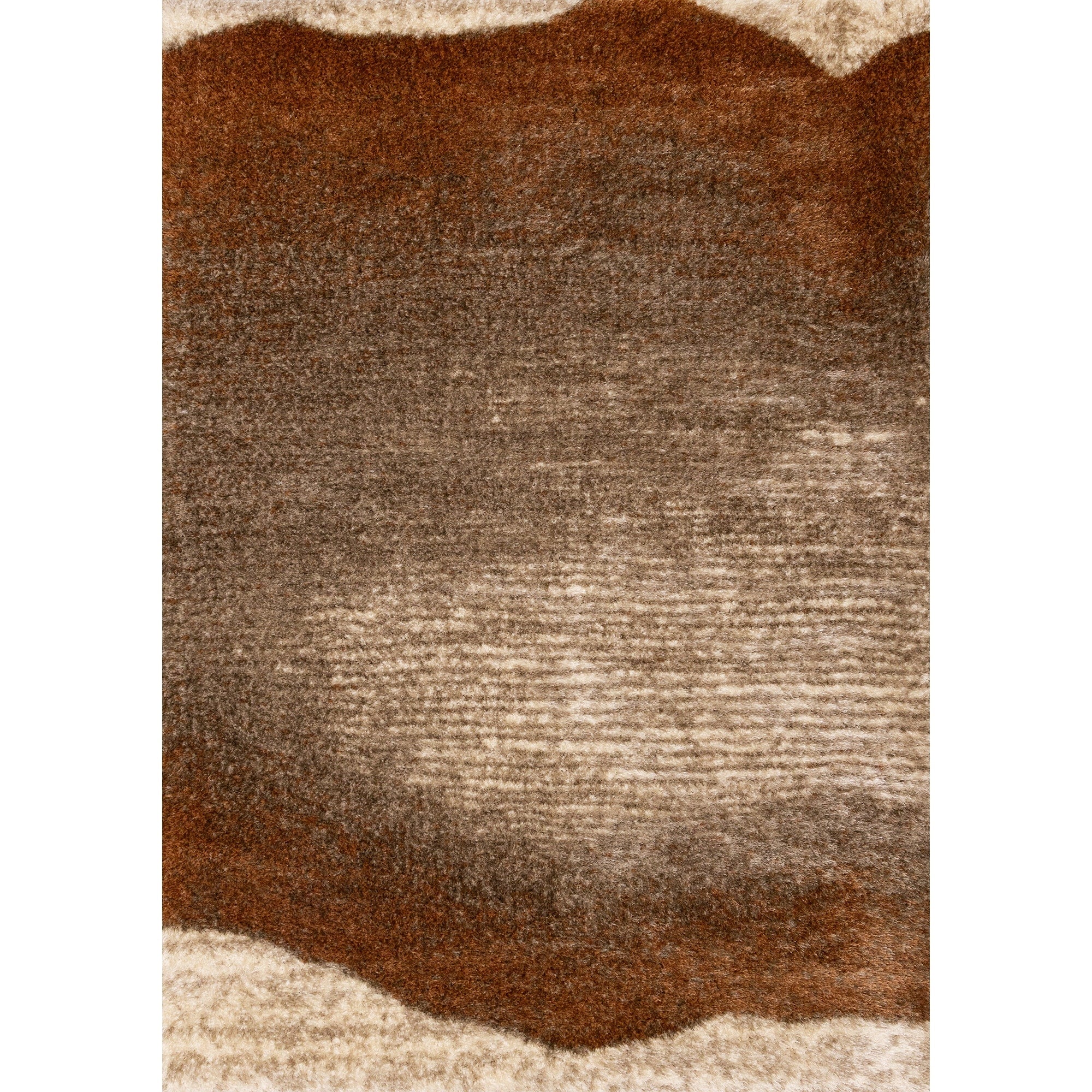 Orange Taupe Cream Sandbanks Soft Living Room Rug