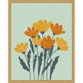 Orange Yellow Flowers By Angela Minca Framed Canvas Wall Art Print