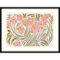 Orange And Pink Floral Pattern By Annick Wood Framed Wall Art Print