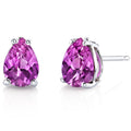 Oravo 14 Karat White Gold Pear Shape Gemstone Stud Earrings