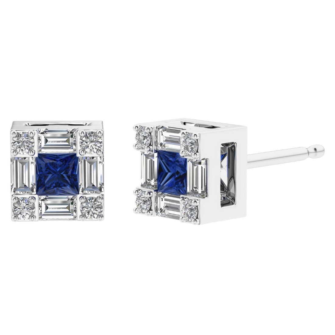 Oravo Art Deco Gemstone Earrings In Sterling Silver