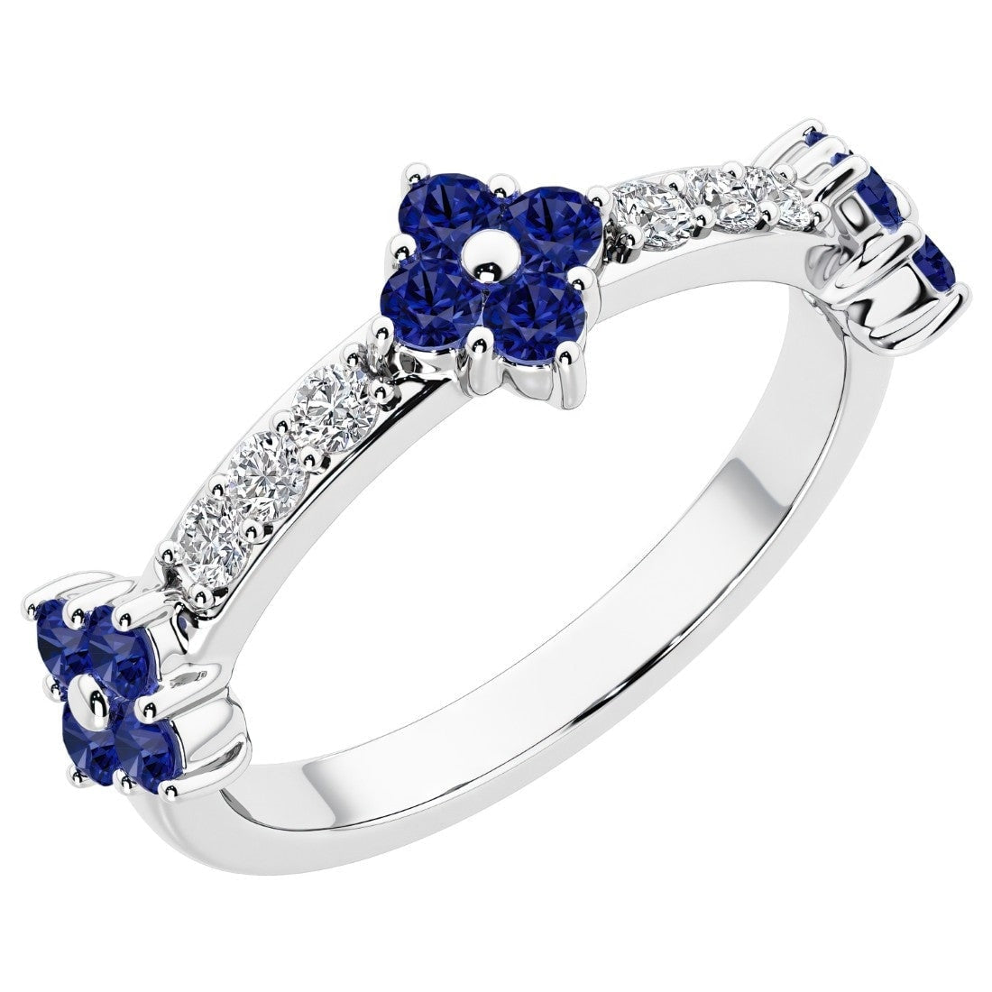 Oravo Clover Gemstone Ring In Sterling Silver