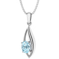 Oravo Curved Frame Gemstone Pendant Necklace In Sterling Silver