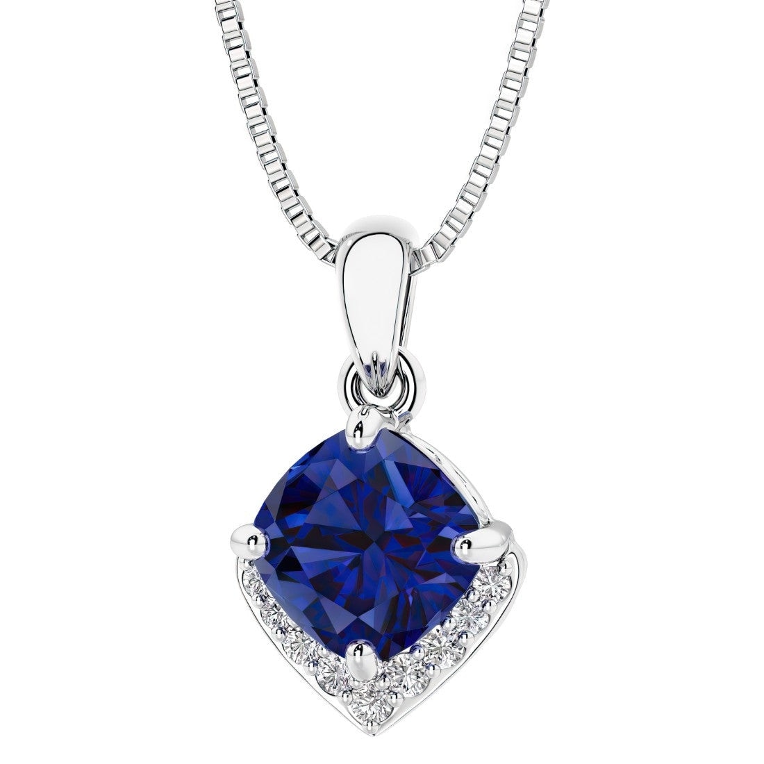 Oravo Cushion Cut Gemstone Pendant Sterling Silver