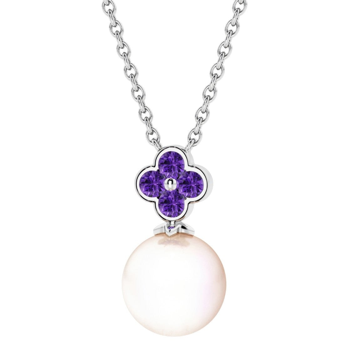 Oravo Freshwater Pearl Drop Pendant With Gemstone Accents In Sterling Silver