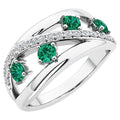Oravo Gemstone Crossover Ring In Sterling Silver