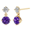 Oravo Gemstone Drop Earrings In Yellow Gold Plated Sterling Silver