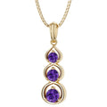 Oravo Gemstone Drop Pendant In Yellow Gold Plated Sterling Silver