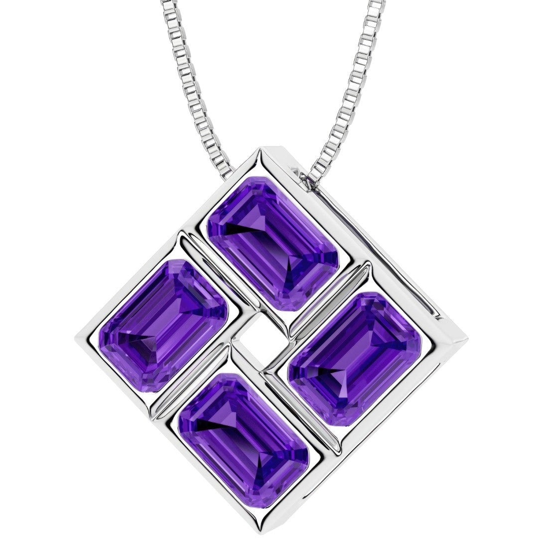 Oravo Greek Key Inspired Gemstone Pendant In Sterling Silver