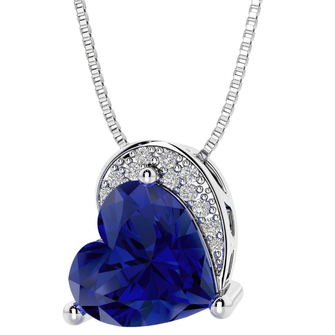 Oravo Heart Shape Gemstone Pendant In Sterling Silver