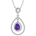 Oravo Teardrop Gemstone Dangle Pendant In Sterling Silver