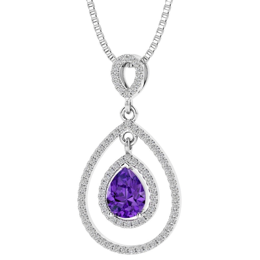 Oravo Teardrop Gemstone Dangle Pendant In Sterling Silver