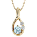 Oravo Twist Gemstone And Lab Diamond Pendant Necklace In Yellow Gold Plated Sterling Silver