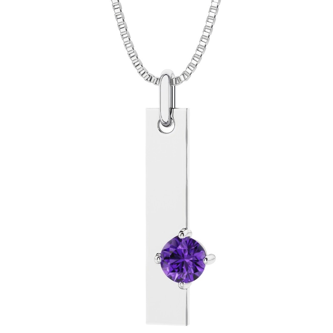 Oravo Vertical Bar Gemstone Pendant Necklace In Sterling Silver