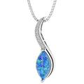 Oravo Wave Design Gesmtone Pendant In Sterling Silver