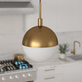 Orb Small Globe Brass And Frosted Glass Pendant