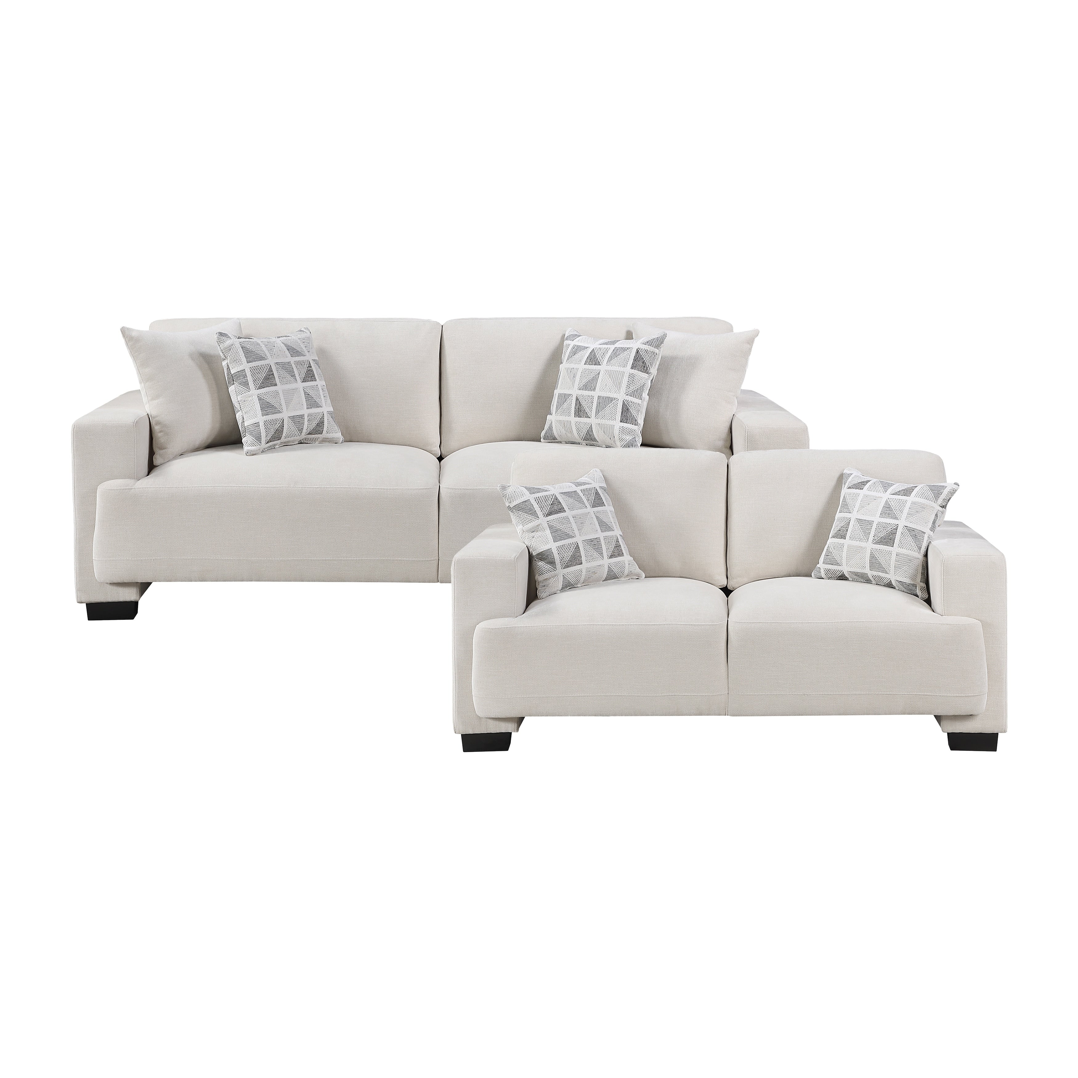 Orbis Chenille 2 Piece Living Room Sofa Sets With Pillows