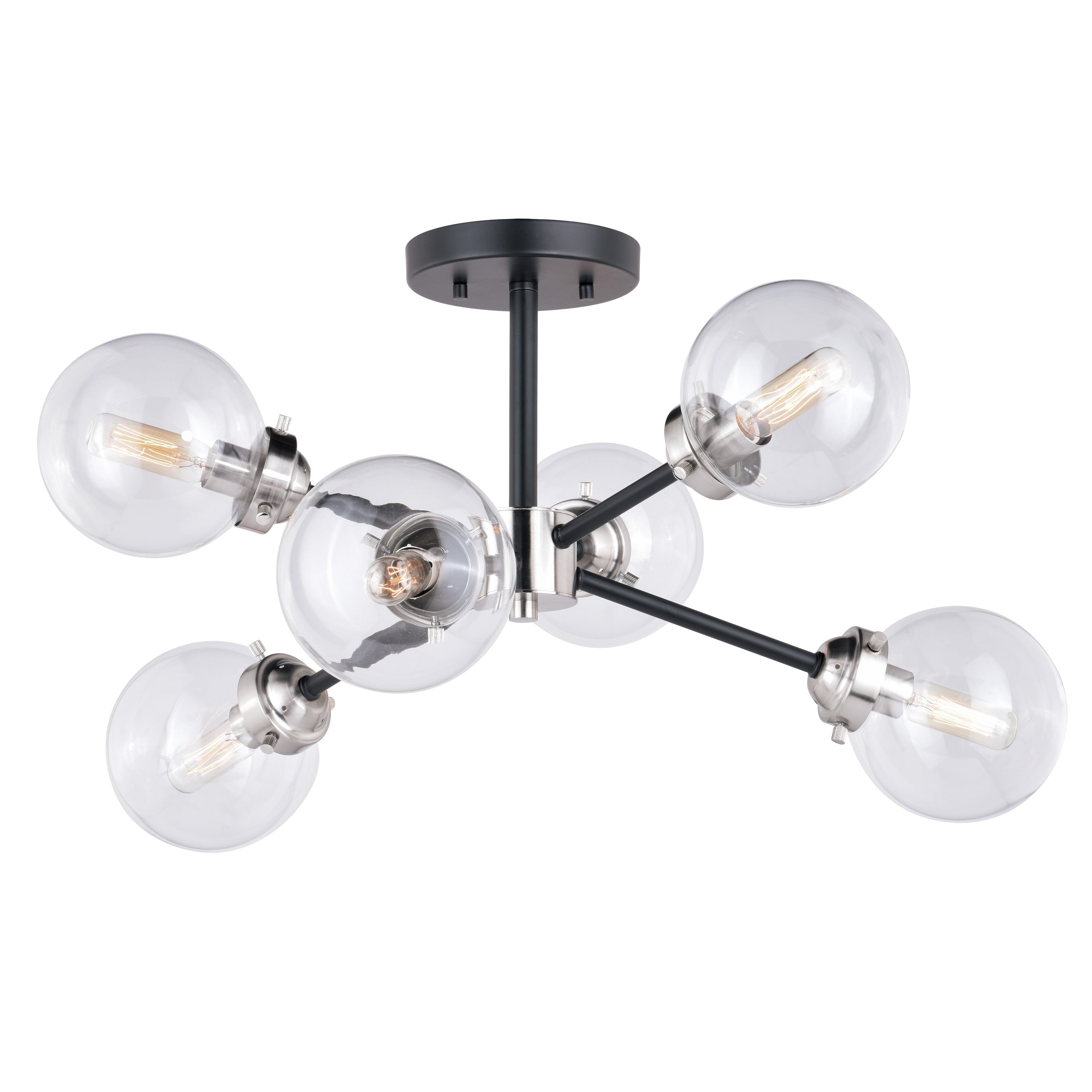 Vaxcel Orbit 25 Semi Flush Mount Satin Nickel And Oil Rubbed Bronze