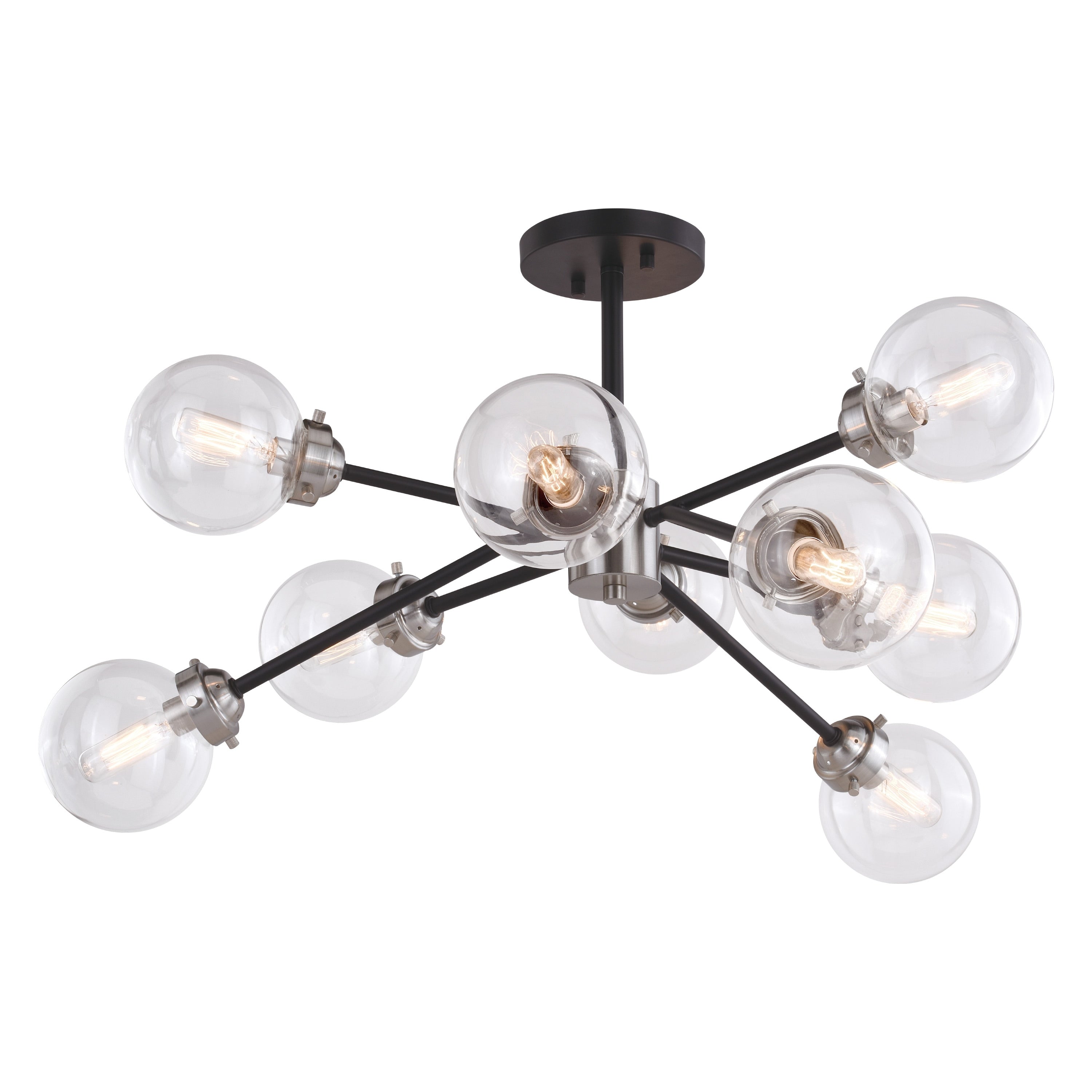 Vaxcel Orbit 20 Semi Flush Mount Satin Nickel And Oil Rubbed Bronze