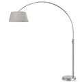 Orbita 82 Inch Brushed Nickle Retractable Arch Dimmable Floor Lamp With 15W Led Bulb And White Shade