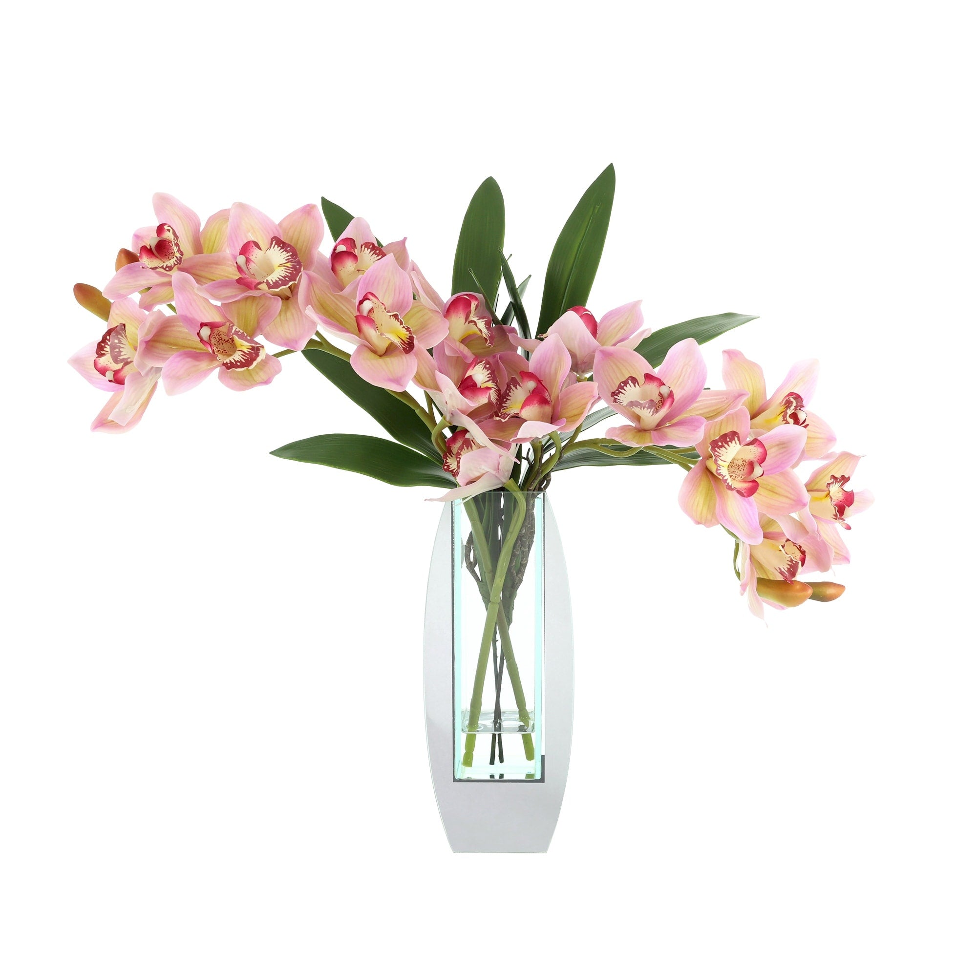 Orchid Arrangement In Mirror Vase 24