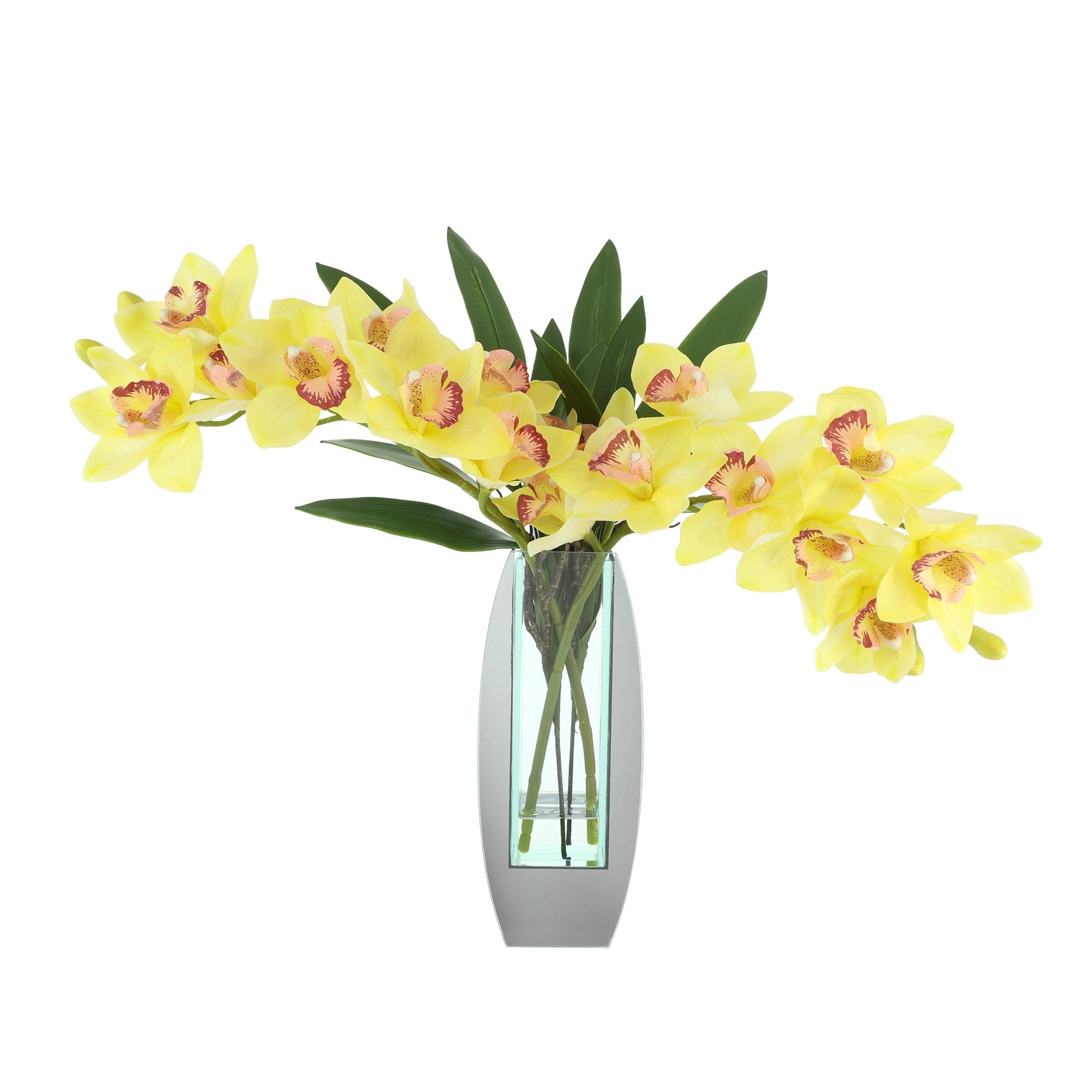 Orchid Arrangement In Mirror Vase 24