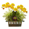 Orchid Succulent And Maiden Hair Artificial Arrangement