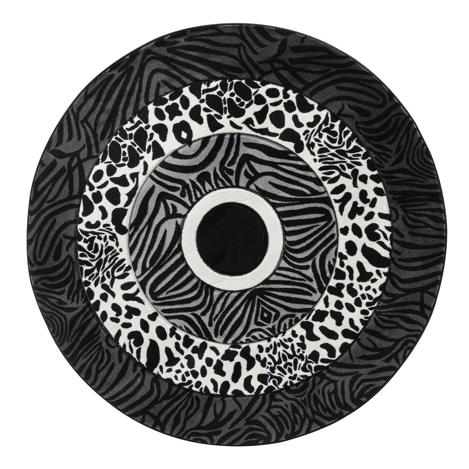 Orelsi Black Grey Polyester Area Rug