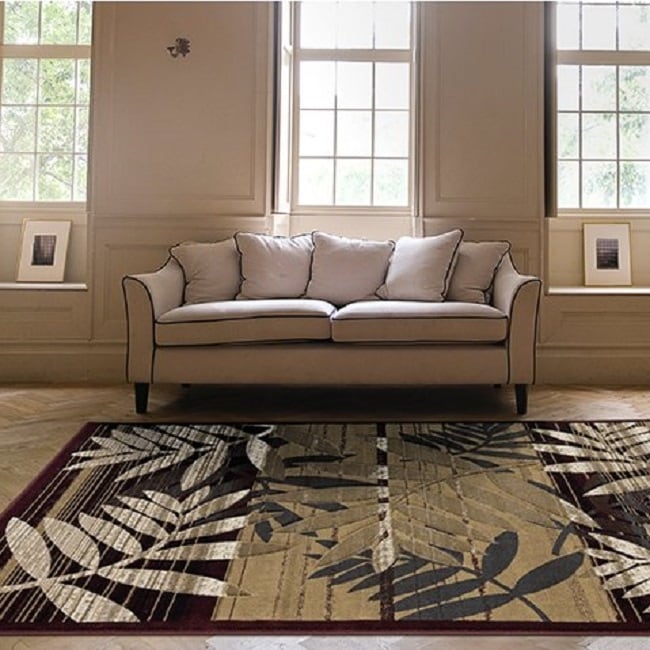 Orelsi Brown Beige Polyester Area Rug
