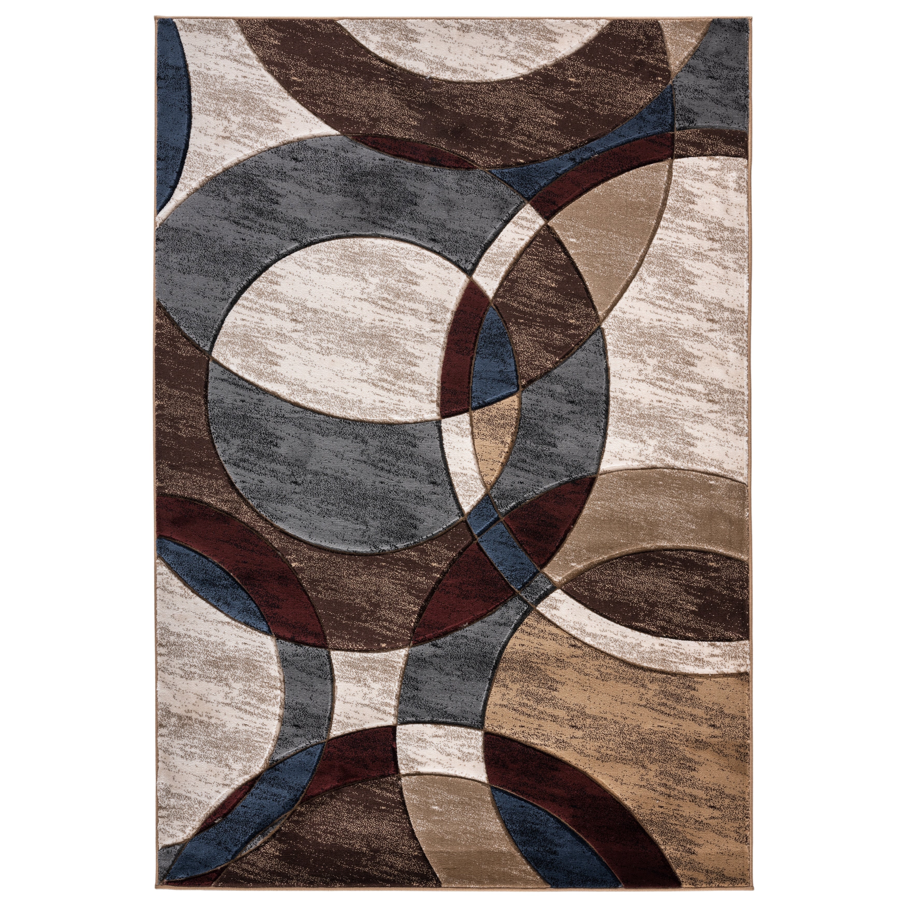 Orelsi Beige Grey Polyester Area Rug