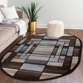 Orelsi Grey Red Polyester Area Rug