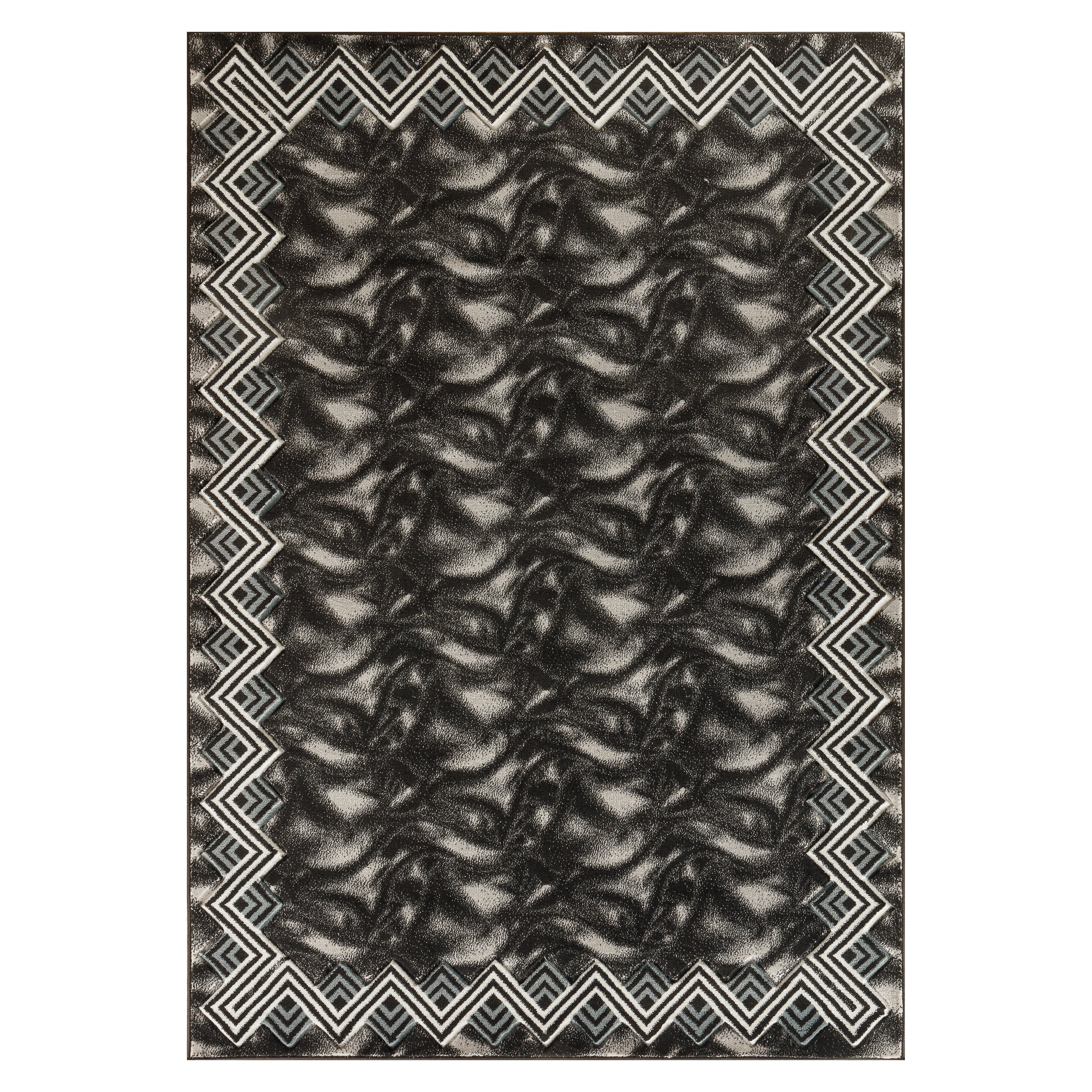 Orelsi Collection White Grey Area Rug 5 X 8