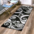 Orelsi Black Grey Polyester Area Rug