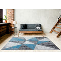 Orelsi Collection Grey Turquoise Area Rug