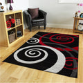 Orelsi Black Grey Polyester Area Rug