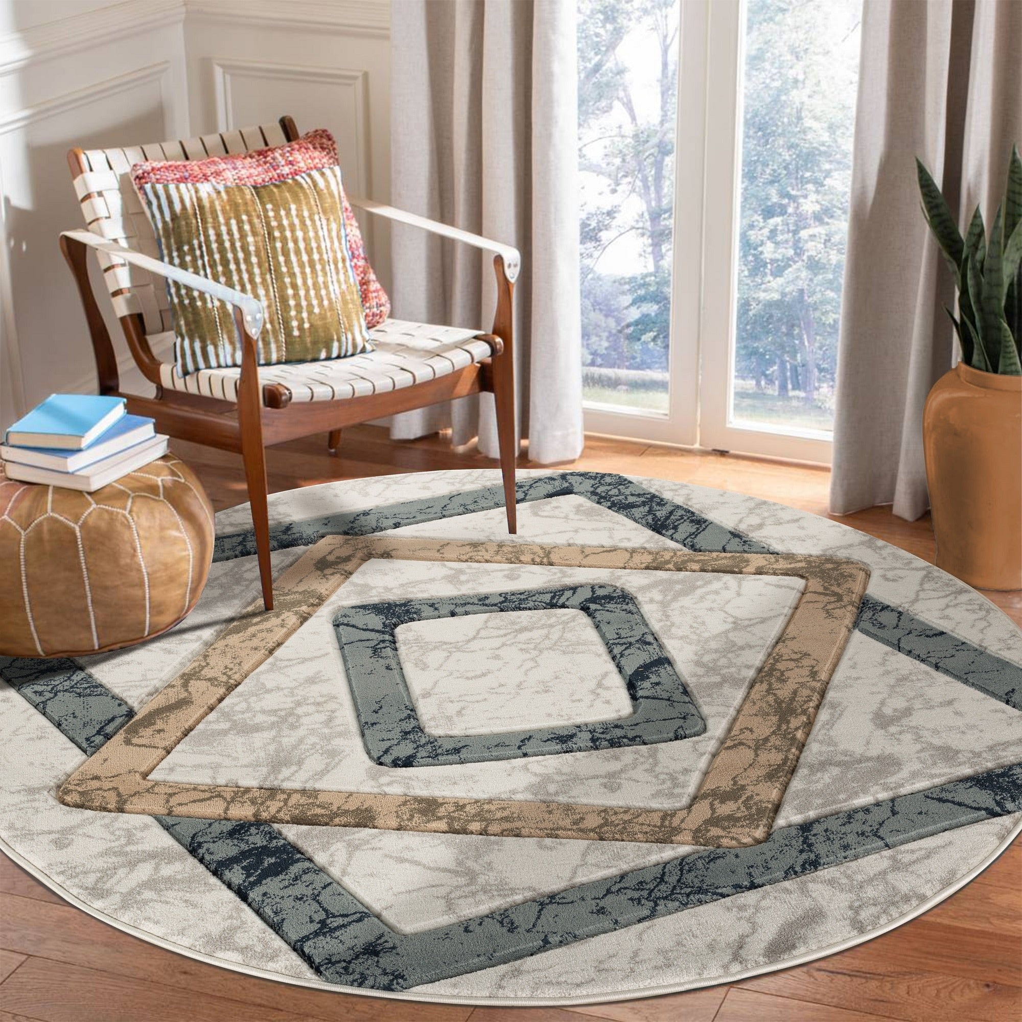Orelsi Collection White Cream Area Rug