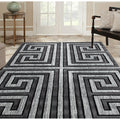 Orelsi Grey Ivory Polyester Area Rug 5 X 8