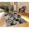 Orelsi Ivory Grey Polyester Area Rug