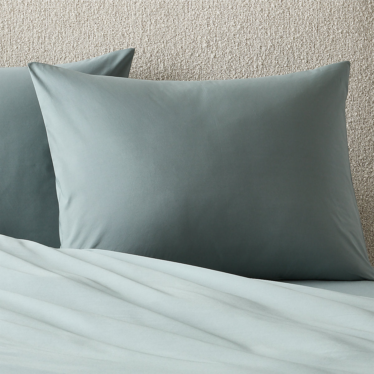Classic Organic Cotton Percale 400 Thread Light Teal Full/Queen Duvet Cover
