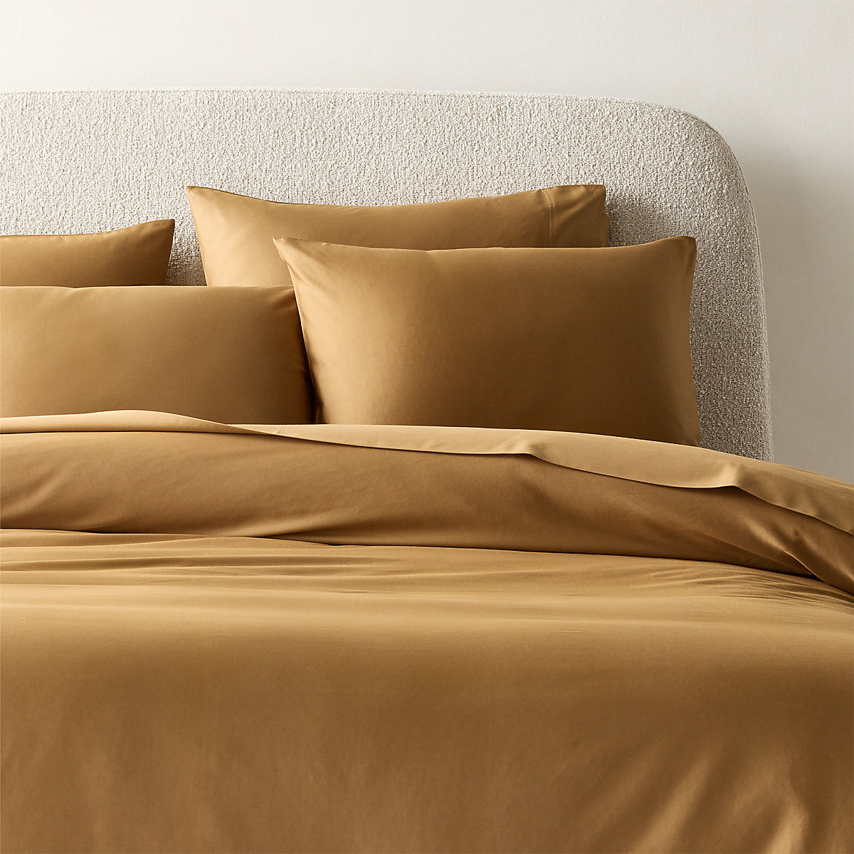 Classic Organic Cotton Sateen 520 Thread Count Smoked Amber Queen Bedding Set