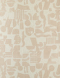 Organic Shapes Linen Fabric Swatch, Taupe and Ivory by Sarah Sherman Samuel