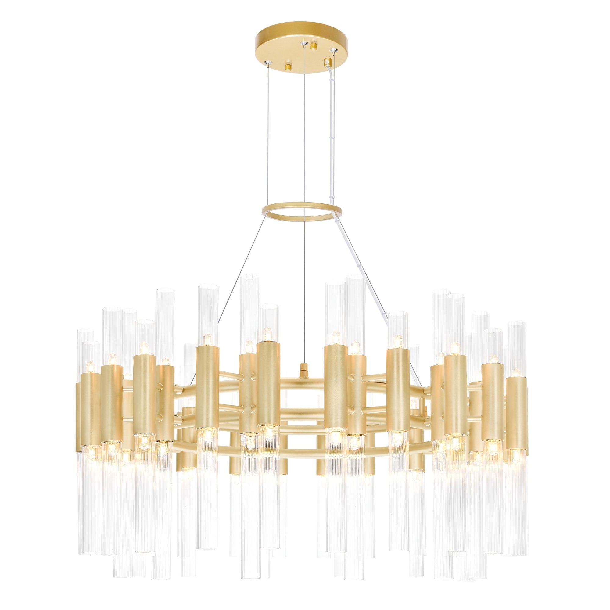 Orgue 32 In. 72 Light Chandelier With Brass Finish 32 In