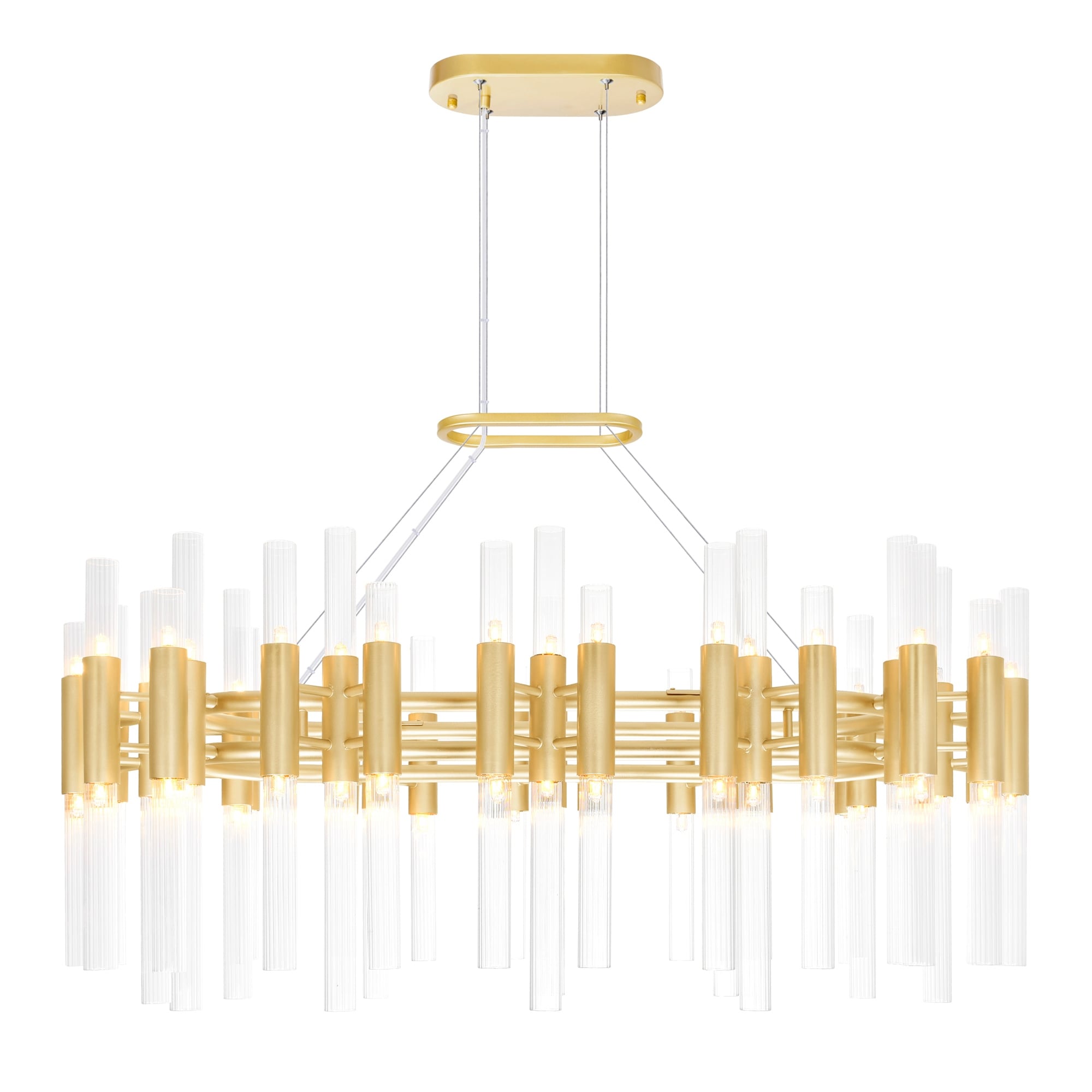 Orgue 72 Light Chandelier With Brass Finish 39 In