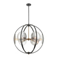Oriah 28 Inch Wide 6 Light Chandelier In Matte Black 28In W