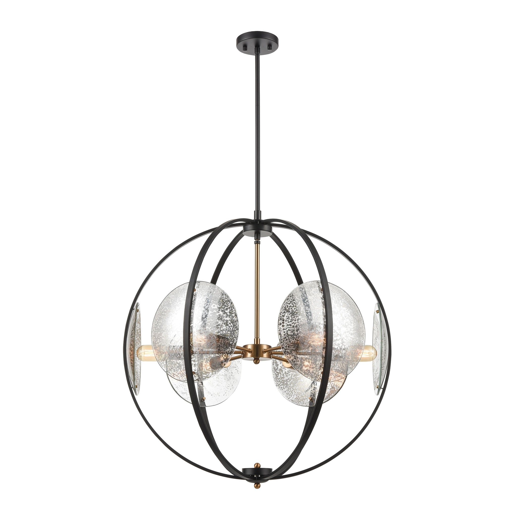 Oriah 28 Inch Wide 6 Light Chandelier In Matte Black 28In W