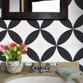 Orient In White And Black Handmade 8X8 In Moroccan Tile Pack Of 12