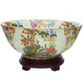 Oriental Furniture 14 Satsuma Birds Flowers Porcelain Bowl