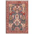 Oriental Medallion Blue Pink Hand Knotted Wool Rug 84 X 103 84 X 103