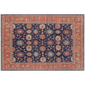 Ziegler Kafkaz Leone Blue Peach Hand Knotted Wool Rug 78 X 103 78 X 103